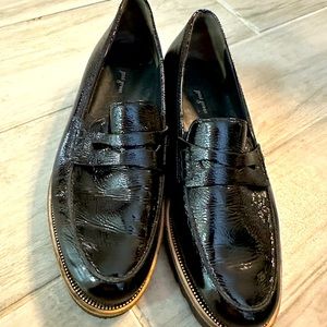 Paul Green Black Patent Leather Loafers, size 9